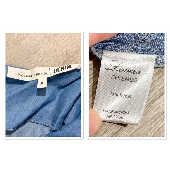 Lovers + Friends Gardenia Ocean Tencel Romper M - Picture 7 of 8